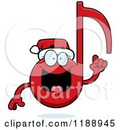Poster, Art Print Of Happy Christmas Music Note Mascot With An Idea