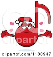 Cartoon Of A Loving Christmas Music Note Mascot Royalty Free Vector Clipart