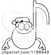 Cartoon Of A Black And White Happy Christmas Music Note Mascot Royalty Free Vector Clipart