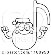 Cartoon Of A Black And White Mad Christmas Music Note Mascot Royalty Free Vector Clipart