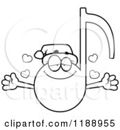 Cartoon Of A Black And White Loving Christmas Music Note Mascot Royalty Free Vector Clipart by Cory Thoman