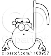 Poster, Art Print Of Black And White Surprised Christmas Music Note Mascot