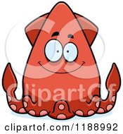 Cartoon Of A Happy Squid Royalty Free Vector Clipart