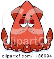 Cartoon Of A Depressed Squid Royalty Free Vector Clipart by Cory Thoman