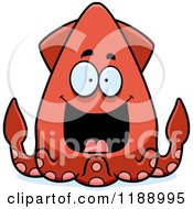 Cartoon Of A Grinning Happy Squid Royalty Free Vector Clipart by Cory Thoman