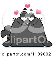 Cartoon Of A Loving Seal Royalty Free Vector Clipart by Cory Thoman