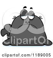 Cartoon Of A Depressed Seal Royalty Free Vector Clipart by Cory Thoman