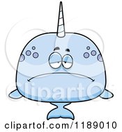 Cartoon Of A Depressed Narwhal Royalty Free Vector Clipart