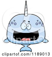 Cartoon Of A Happy Grinning Narwhal Royalty Free Vector Clipart