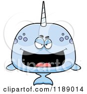 Cartoon Of A Grinning Evil Narwhal Royalty Free Vector Clipart