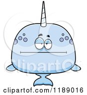 Cartoon Of A Bored Narwhal Royalty Free Vector Clipart