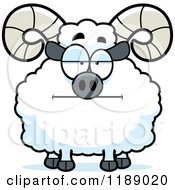 Cartoon Of A Bored Ram Mascot Royalty Free Vector Clipart