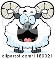 Cartoon Of A Happy Grinning Ram Mascot Royalty Free Vector Clipart