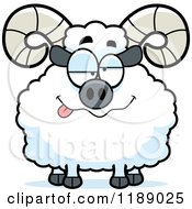 Cartoon Of A Drunk Ram Mascot Royalty Free Vector Clipart