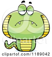 Cartoon Of A Depressed Cobra Snake Mascot Royalty Free Vector Clipart