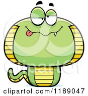Cartoon Of A Drunk Cobra Snake Mascot Royalty Free Vector Clipart