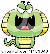 Cartoon Of A Grinning Evil Cobra Snake Mascot Royalty Free Vector Clipart