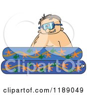 Cartoon Of A Happy Boy Wearing Goggles In A Kiddie Pool Royalty Free Vector Clipart