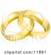 Two Entwined Golden Wedding Rings