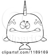 Cartoon Of A Black And White Mad Narwhal Royalty Free Vector Clipart