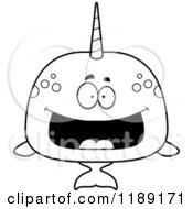 Poster, Art Print Of Black And White Happy Grinning Narwhal