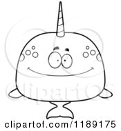 Cartoon Of A Black And White Happy Narwhal Royalty Free Vector Clipart
