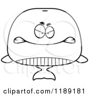 Cartoon Of A Black And White Mad Whale Mascot Royalty Free Vector Clipart