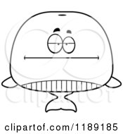 Cartoon Of A Black And White Bored Whale Mascot Royalty Free Vector Clipart