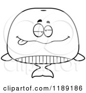Cartoon Of A Black And White Drunk Whale Mascot Royalty Free Vector Clipart