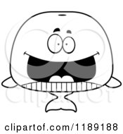 Cartoon Of A Black And White Grinning Whale Mascot Royalty Free Vector Clipart