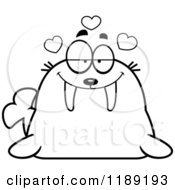 Cartoon Of A Black And White Loving Walrus Mascot Royalty Free Vector Clipart