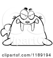 Cartoon Of A Black And White Mad Walrus Mascot Royalty Free Vector Clipart by Cory Thoman