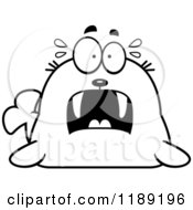 Cartoon Of A Black And White Scared Walrus Mascot Royalty Free Vector Clipart by Cory Thoman