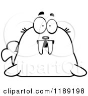 Poster, Art Print Of Black And White Surprised Walrus Mascot