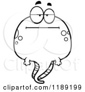 Cartoon Of A Black And White Bored Tadpole Mascot Royalty Free Vector Clipart