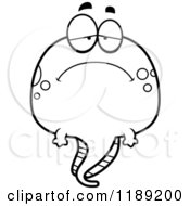 Cartoon Of A Black And White Depressed Tadpole Mascot Royalty Free Vector Clipart by Cory Thoman
