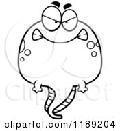 Cartoon Of A Black And White Mad Tadpole Mascot Royalty Free Vector Clipart by Cory Thoman