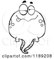 Cartoon Of A Black And White Happy Tadpole Mascot Royalty Free Vector Clipart