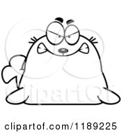 Cartoon Of A Black And White Mad Seal Royalty Free Vector Clipart by Cory Thoman