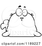 Cartoon Of A Black And White Surprised Seal Royalty Free Vector Clipart by Cory Thoman