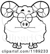 Poster, Art Print Of Black And White Bored Ram Mascot