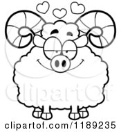 Cartoon Of A Black And White Loving Ram Mascot Royalty Free Vector Clipart