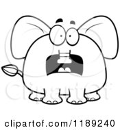 Cartoon Of A Black And White Scared Elephant Mascot Royalty Free Vector Clipart