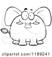 Poster, Art Print Of Black And White Happy Elephant Mascot