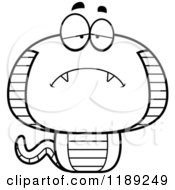 Cartoon Of A Black And White Depressed Cobra Snake Mascot Royalty Free Vector Clipart by Cory Thoman