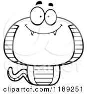 Cartoon Of A Black And White Happy Cobra Snake Mascot Royalty Free Vector Clipart