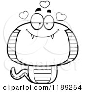 Cartoon Of A Black And White Loving Cobra Snake Mascot Royalty Free Vector Clipart