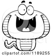 Cartoon Of A Black And White Grinning Cobra Snake Mascot Royalty Free Vector Clipart by Cory Thoman