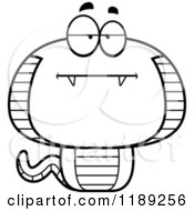 Cartoon Of A Black And White Bored Or Skeptical Cobra Snake Mascot Royalty Free Vector Clipart