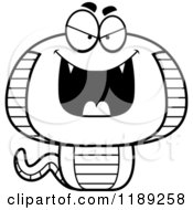 Poster, Art Print Of Black And White Grinning Evil Cobra Snake Mascot